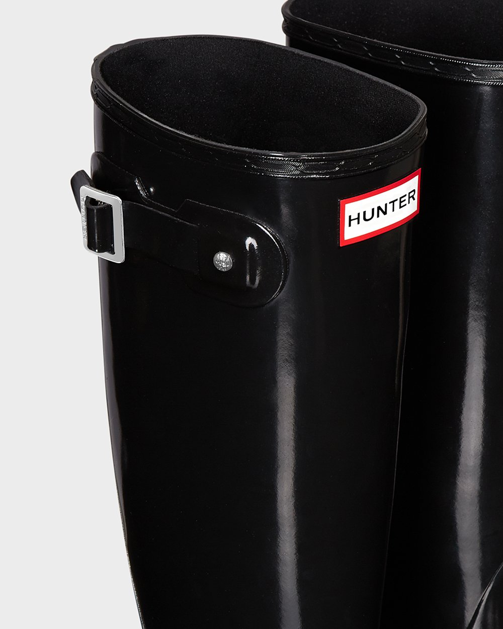 Women Hunter Original Gloss | Tall Rain Boots Black | NZ-41968-KZTM